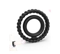 QiKKago Anello A Doppia Filettatura in Silicone Nero per Migliorare La Forza Muscolare E La Resistenza All'Esercizio Fisico-K2