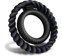 QiKKago Anello Doppio Filettato in Silicone Classico Nero di Alta qualità, Accessori Fitness, Esperienza di Induzione del Sudore - D3