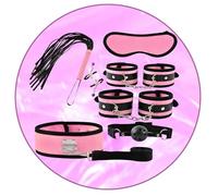 QiKKago Bracciale Regolabile in Peluche + Maschera Occhio Blackout + Accessori Pratici, Bellissimo Set A 7 Pezzi per Esercizio di Resistenza (Rosa) 4