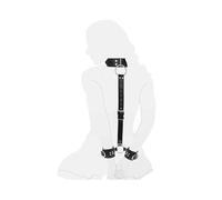 QiKKago Cinghia per Esercizi Total Body per Stretching E Massaggi, Cinghia in Pelle Nera-Q