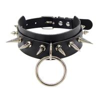 QiKKago Collana Yoga in Pelle Nera Morbida, Collare Comfort, Collana Collare in Pelle Regolabile, Regalo di Coppia, F-10