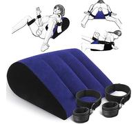 QiKKago Cuscino Multifunzione Gonfiabile Blu per Lo Sport Indoor con Braccialetto Regolabile in Nylon Nero per Lo Yoga Indoor -D12