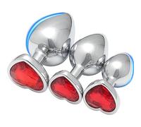 QiKKago Efficiente Strass Rosso A Forma di Cuore in Acciaio Inossidabile, 3 Dimensioni, Yoga Pilates Hip Trainer, Modellare Una Figura Adatta, Regalo di Coppia - K + 28
