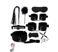QiKKago Kit Sportivo in Nylon Nero per Fitness Indoor Ad Alta Efficienza, Set di 10 Pezzi con Braccialetto E Caviglia Regolabili in Nylon con Frusta di Allenamento -D30