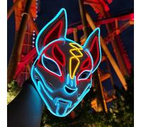 QiKKago LED Maschera Di Volpe A Led Halloween Costume,Costume Cosplay Festa E Party Ghostface Mask Scream Carnevale Regali Originali Per Uomini Donne