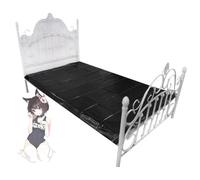 QiKKago Lenzuola in PVC Nero Classico Design Impermeabile per L'Allenamento di Yoga in Interni, Adatto A Letto di 1,2 Metri -D33