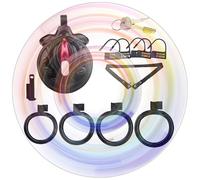 QiKKago Maschio Flat Sissy Gabbia con 4 Anelli + Cintura Regolabile, Gabbia Leggera per Gli Uomini Cross-Dress (Nero Rosso)