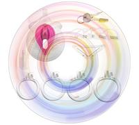 QiKKago Maschio Piatto Sissy Gabbia con 4 Anelli + Cintura Regolabile, Gabbia Leggera per Gli Uomini Cross-Dress (Bianco Rosa)