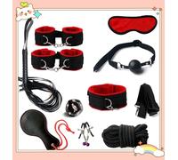 QiKKago Migliora L'Effetto Di Allenamento Yoga, Cinghia Di Allenamento Yoga In Nylon Rosso, 10 Pezzi Trattamento Completo, Regalo Originale -K10