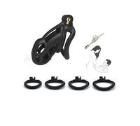 QiKKago Mini 4 Anelli più Chiavi Lavabili in Silicone Morbido Multifunzione Classico Nero Interno Differenziato Allenamento Fitness Gabbia Uccello, Regalo Coppia -D22
