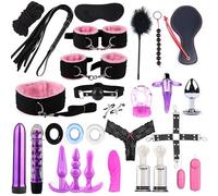 QiKKago Multifunzionale 28 Pezzi Rosa Nylon Fitness Set, Forniture Yoga Regolabili, Regalo di Coppia - K + 5