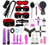 QiKKago Multifunzionale 28 Pezzi Rosso Nylon Fitness Set, Forniture Yoga Regolabili, Coppia Regalo - K + 7