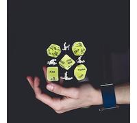 QiKKago Multifunzionale -5 Dadi Verdi Incandescenti per Giochi di Partito, Accessori di Gioco, Attrezzature Fitness Pilates Yoga, Regalo Originale - K7