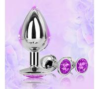 QiKKago Multifunzionale - Nuovo Design Ergonomico, 3 Diverse Dimensioni di Diamanti in Acciaio Inossidabile in Metallo Viola, Attrezzatura Fitness Pilates Yoga, Regalo Originale - K42