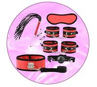 QiKKago Ricco E Pratico Squisito Set di 11 Pezzi per Il Doppio Allenamento di Resistenza, Morbido Interior in Peluche + Design Esterno in Pelle Resistente all'Usura (Rosso) 5