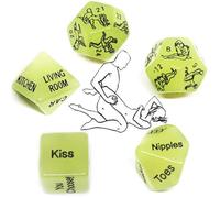 QiKKago Set di 5 dadi di plastica luminosi verdi per il fitness -Z01