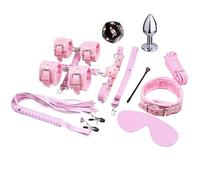 QiKKago Set di Attrezzature di Fitness di 12 Pezzi in Pelle Efficiente per Interni, Set di Allenamento di Forza (Rosa) - K + 13