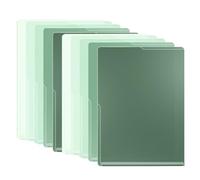 QILANJO 10 cartelle in plastica tipo L A4/formato lettera, organizer per documenti, 30,5 cm, tasche per lavoro, affari, ufficio, scuola, casa, colore verde sfumato