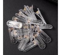QILANJO 50 fermagli per capelli in plastica trasparente non finiti con un unico griffe, per fermagli per capelli fatti a mano, fai da te, rotondi da 4,6 cm