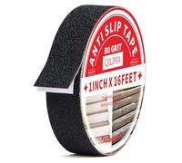 QILIMA Nastro Adesivo Antiscivolo, Nastro Antiscivolo da Esterno, Strisce Adesive Antiscivolo per Scale, Antiscivolo Nastro, Adesivi per Gradini Scale, per Interni ed Esterni, Nero 2.5cm*5m