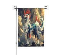 Qilin - Bandiera decorativa double-face con lingua segreta, ideale per interni ed esterni, disponibile in due misure