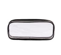 QILTON 1Pc Trasparente PVC Matita Caso Nero Bianco Grande Capacità Studente Cancelleria R9G1 Sacchetto di Cancelleria Matita Della Chiusura Lampo, Nero