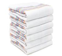 QILZO 12 panni da cucina in twill 45 x 45 cm, asciugamani da cucina in cotone, lavabili in lavatrice, set di 12 strofinacci morbidi e durevoli, colore bianco