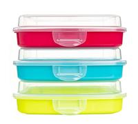 QILZO® Confezione da 3 unità Porta panini, porta pranzo, porta pranzo snack, contenitore per alimenti riutilizzabile. Fatto in Spagna