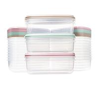 QILZO Contenitori per alimenti 700 ml | Set da 24 pezzi | Contenitori plastica con coperchio | Trasparenti | Senza BPA | Microonde, Lavastoviglie, Congelatore