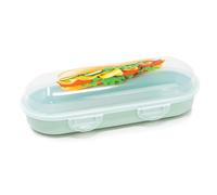 QILZO Porta pranzo pero panini per alimenti | 9,5x23x6,75cm | Senza BPA | Riutilizzabile | Lavoro, Viaggi, Università | 1 unità di colore casuale