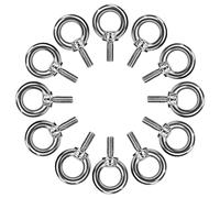 QIMEI-SHOP Bullone Occhiello M4 Golfari Bullone per Sollevamento Vite ad Anello Bulloni Filettatura Maschio in Acciaio Inossidabile 304 per Esterni Casa Sollevamento Fissaggio 12 Pezzi