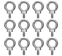 QIMEI-SHOP Bullone Occhiello M6 Golfari Bullone per Sollevamento Vite ad Anello Bulloni Filettatura Maschio in Acciaio Inossidabile 304 per Esterni Casa Sollevamento Fissaggio 12 Pezzi