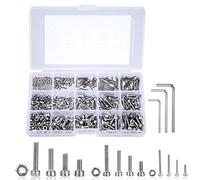 QIMEI-SHOP Bulloni e Dadi M2 M3 M4 Viti in Acciaio Inox Bulloni a Testa Esagonale Cilindrica Assortimento Kit con Scatola Portaoggetti Ispessita 480 Pezzi