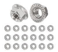 QIMEI-SHOP Dadi Flangiati M8 Dadi Esagonali Autobloccanti in Acciaio Inox con Flangia e Dentatura Conforme allo DIN 6923 20 pezzi