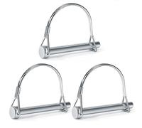 QIMEI-SHOP Perno di Bloccaggio dell'albero Perni di Bloccaggio a Filo Perno di Sicurezza in Acciaio al Carbonio per Farm Trailers Lawn Garden M10 x 70 mm 3 Pezzi