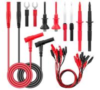 QIMEI-SHOP Puntali Tester Multimetro Kit con Cavi di Prova a Morsetto Coccodrillo Sonda di Prova Gancio di Prova Spina a forma di U per Multimetro Digitale 20 Pezzi
