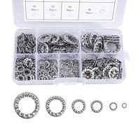 QIMEI-SHOP Rondelle di Fissaggio con Dente Interno Rondella di Bloccaggio M3 M4 M5 M6 M8 M10 M12 Acciaio Inossidabile Assortimento Kit 270 Pezzi