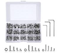 QIMEI-SHOP Viti a Testa Svasata M3 M4 M5 Bulloni e Dadi Brugola Bulloni in Acciaio Inox A2 V2A Viti a Testa Piatta Norma con Chiavi a Esagono Filettatura Completa 440 Pezzi