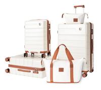 QIMER Y01 Set Bagagli 20/24/28, Beige, 20/24/28/DB/TB-NO EXT