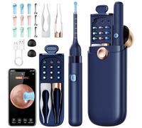 Qimic Otoscopio, 1080P HD Pulisci Orecchie con Telecamera, Pulizia Orecchie con 6 Luci LED, IP67 Lente impermeabile, Rimozione di Cerume con Telecamera per iPhone iPad e Android