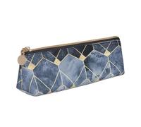 QIN&ZHENG Blue Hexagons and Diamonds Print Fashion - Astuccio triangolare in pelle, leggero, compatto, con stampa completa, colore bianco, taglia unica, elegante, Bianco, One Size, Design elegante