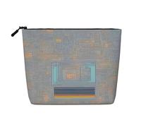 QIN&ZHENG Borsa cosmetica con stampa di codice di programmazione con cerniera, grande borsa per il trucco, borsa da toilette da donna, leggera, nera, taglia unica, Nero, One Size