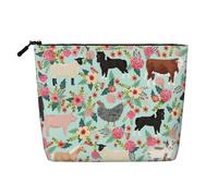 QIN&ZHENG Borsa da donna con stampa animale della fattoria, con cerniera, leggera, nera, taglia unica, colore: nero/bianco, taglia unica, nero/bianco, taglia unica
