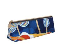 QIN&ZHENG Botanical Floral Print Fashion - Custodia triangolare in pelle, leggera, con stampa floreale, organizer compatto, Bianco, One Size, Design elegante