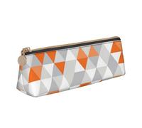 QIN&ZHENG Custodia triangolare in pelle con stampa triangoli e motivi a triangoli, leggera, organizer compatto, bianco, taglia unica, elegante, Bianco, One Size, Design elegante