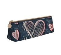 QIN&ZHENG I Love You Words with Hearts Print Fashion Leather Triangle Pouch Lightweight Cosmetic Case Full Print Compact Organizer, White, One Size, Stylish, Bianco, One Size, Elegante, bianco, taglia