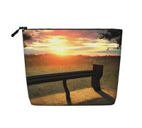 QIN&ZHENG Lonely Bench - Astuccio per trucco da donna, con cerniera, leggero, nero, taglia unica, colore: nero/bianco, taglia unica, nero/bianco, taglia unica