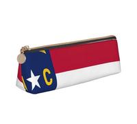 QIN&ZHENG North Carolina State Flag Print Piccola custodia triangolare in pelle leggera per cosmetici, organizer compatto, bianco, taglia unica, elegante, Bianco, One Size, Design elegante