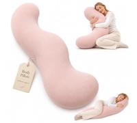 Qinayig Cuscino ergonomico a forma di zampa per chi dorme sul fianco, supporto per fianchi e gambe, design a forma di S per l'allineamento del corpo (rosa, L)