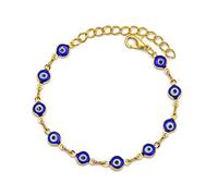 QINC Oro Blu Luce malocchio Perline Bracciale Regolabile Box Link Catena Occhi Bracciale per Le Donne Gioielli di Moda